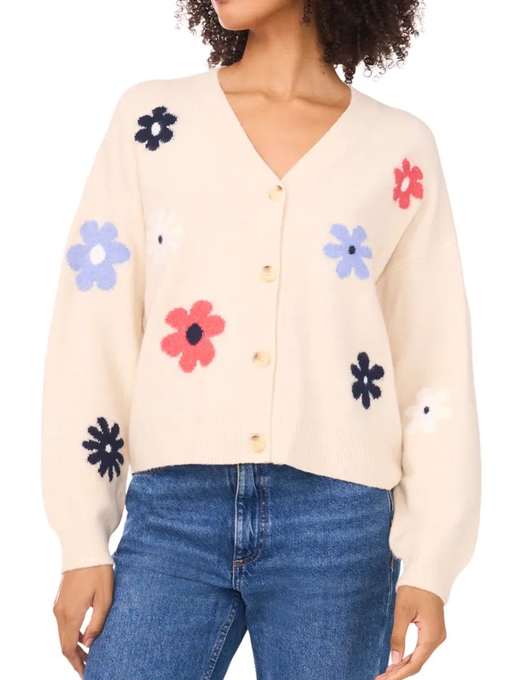 1. State V-neck floral cozy cardigan size Large